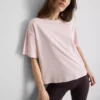 Camiseta de algodón de corte recto con cuello redondo