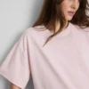 Camiseta de algodón de corte recto con cuello redondo
