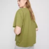 Camiseta de algodón de corte recto con cuello redondo