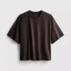 Camiseta de algodón de corte recto con cuello redondo