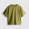 Camiseta de algodón de corte recto con cuello redondo