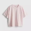 Camiseta de algodón de corte recto con cuello redondo