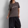 Camiseta de algodón de manga corta con estampado en pantalones cortos