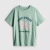 Camiseta de algodón de manga corta con estampado en pantalones cortos