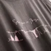 Camiseta de algodón de manga corta con estampado en pantalones cortos