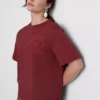 Camiseta de algodón de manga corta tejida a ganchillo