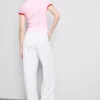 Camiseta de algodón estampada con cuello redondo