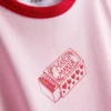 Camiseta de algodón estampada con cuello redondo