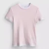Camiseta de cuello redondo de doble capa