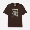 Camiseta de manga corta con estampado de rueda de coche