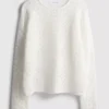 Camiseta de manga larga de ganchillo con alto contenido en algodón