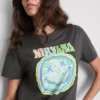 Camiseta de Nirvana de algodón desgastado