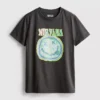 Camiseta de Nirvana de algodón desgastado