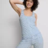 Camiseta de pijama a rayas acanaladas «Love to Lounge»