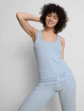 Camiseta de pijama a rayas acanaladas «Love to Lounge»