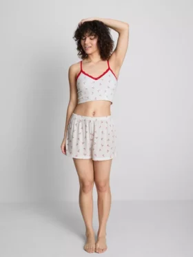 Camiseta de pijama corta estampada sin costuras