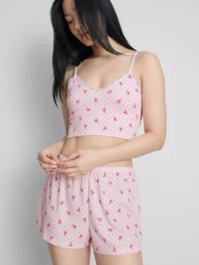 Camiseta de pijama corta estampada sin costuras