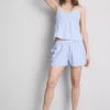 Camiseta de pijama de algodón a rayas