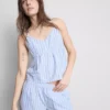 Camiseta de pijama de algodón a rayas