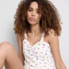 Camiseta de pijama de canalé con estampado de mariposas