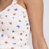 Camiseta de pijama de canalé con estampado de mariposas