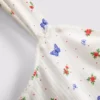 Camiseta de pijama de canalé con estampado de mariposas