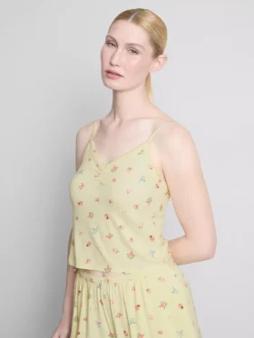 Camiseta de pijama floral acanalada