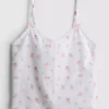 Camiseta de pijama floral de algodón dobby