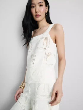 Camiseta de tirantes de croché con alto contenido en algodón