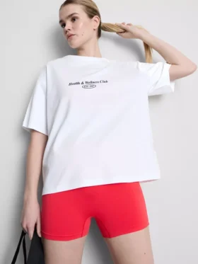 Camiseta deportiva de algodón con estampado, de corte holgado
