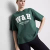 Camiseta deportiva de algodón con estampado, de corte holgado