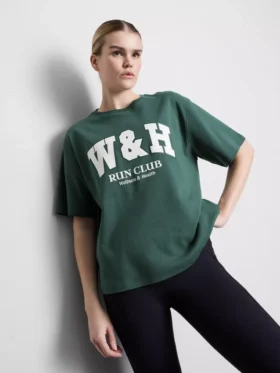 Camiseta deportiva de algodón con estampado, de corte holgado
