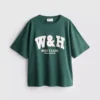 Camiseta deportiva de algodón con estampado, de corte holgado