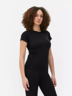 Camiseta deportiva sin costuras de manga corta