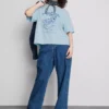 Camiseta gráfica de algodón de corte recto