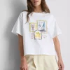 Camiseta gráfica de algodón de corte recto
