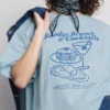 Camiseta gráfica de algodón de corte recto