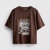 Camiseta gráfica de algodón de corte recto