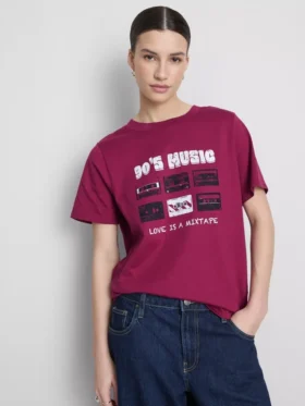 Camiseta gráfica de algodón de manga corta
