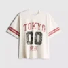 Camiseta gráfica de manga corta con efecto desgastado «Tokyo»