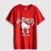 Camiseta holgada de algodón Hello Kitty con estampado de fresas