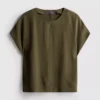 Camiseta holgada de cuello redondo con ventilación