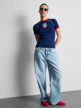 Camiseta larga de bebé «USA»