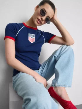 Camiseta larga de bebé «USA»