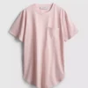 Camiseta larga de cuello redondo