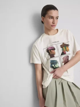 Camiseta musical holgada con estampado de Gorillaz