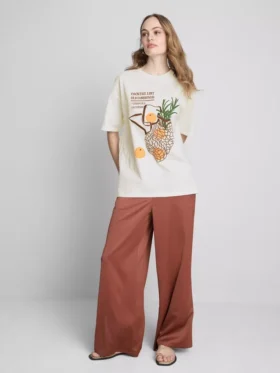 Camiseta oversize de algodón de estilo retro