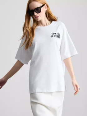 Camiseta oversize de algodón estilo «boyfriend» con estampado