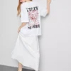 Camiseta oversize de algodón estilo «boyfriend» con estampado