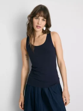 Camiseta sin mangas con cuello redondo